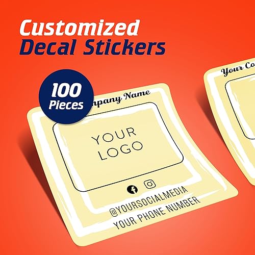 Vista 114 de DayStar Custom Signs & Design, Paquete de 60 calcomanías rectangulares personalizadas de vinilo personalizadas para logotipo de pequeñas empresas