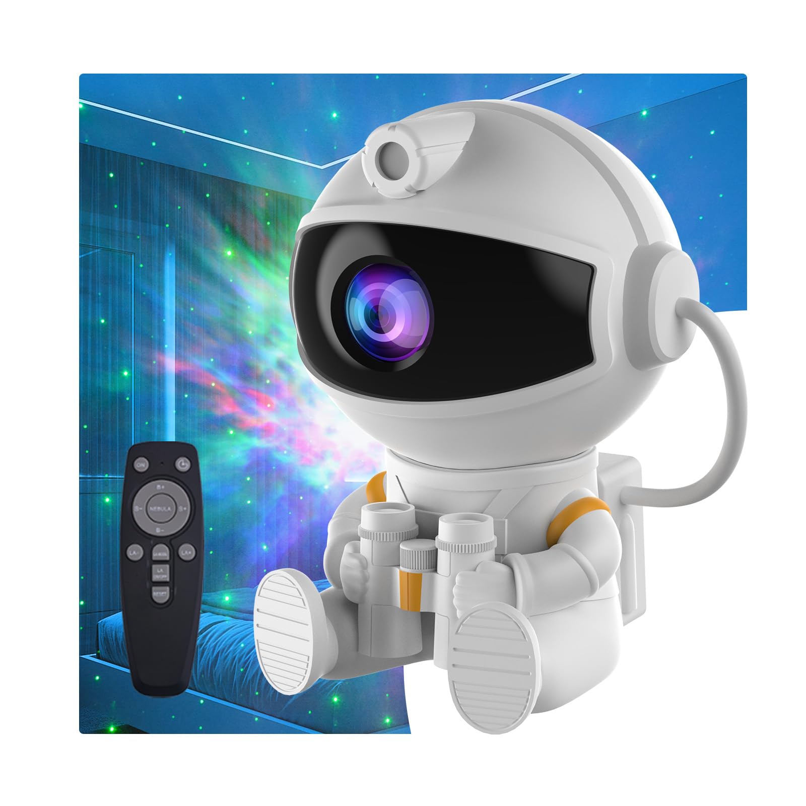 Photo 1 of Astronaut Galaxy Night Light Projector for Bedroom - Star Lights Ceiling Projector with Remote Control & Timer, Upgrade LED Starry Lamp for Kids Boys Girls Room Decor, Unique Christmas Birthday Gifts