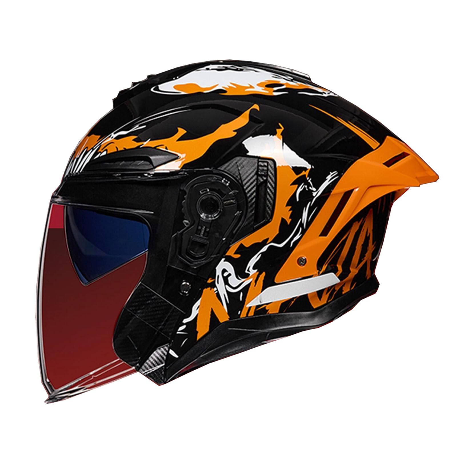 Casco motocicleta retro para ciclomotor urbano con visor reforzado