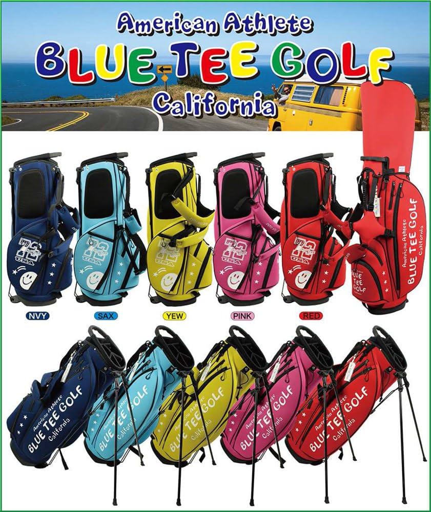 ブルーティー/ BLUE TEE スタンド式キャディバッグ（CB-003）美品 BLUE TEE GOLF ブルーティーゴルフ ストレッチ スタンドキャディ