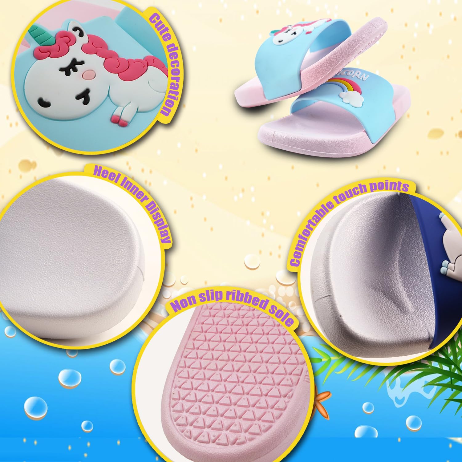 Sandalias de verano infantiles antideslizantes para niñas niños playa ducha