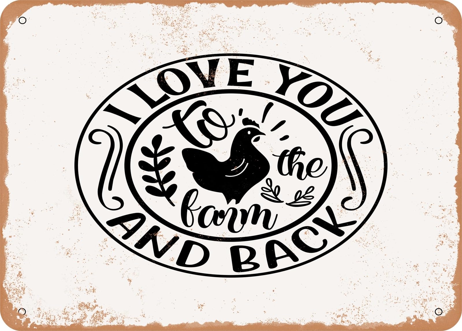 Miaomansenstore Metal Sign - I Love You To The Farm And Back - Vintage Look Sign Home Decor