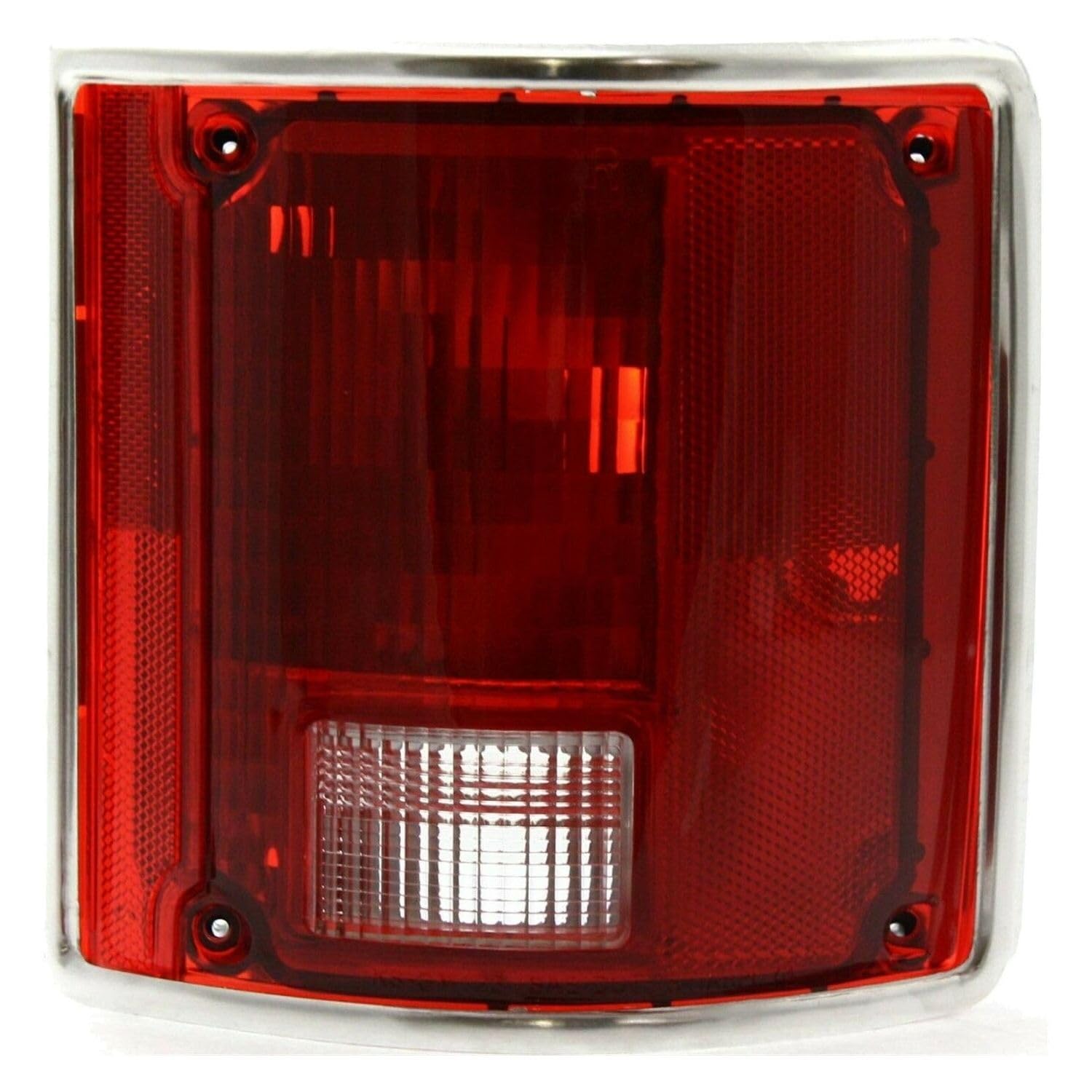 ZHONGXINGGUOJI Tail Light Bulb Right Side Clear & Red Lens W/Chrome Trim for Blazer 1987-1991,for K5 Blazer 1978-1986,for C/K 1500/2500 Suburban 1979-1986,for R/V 1500/2500 Suburban 1987-1991