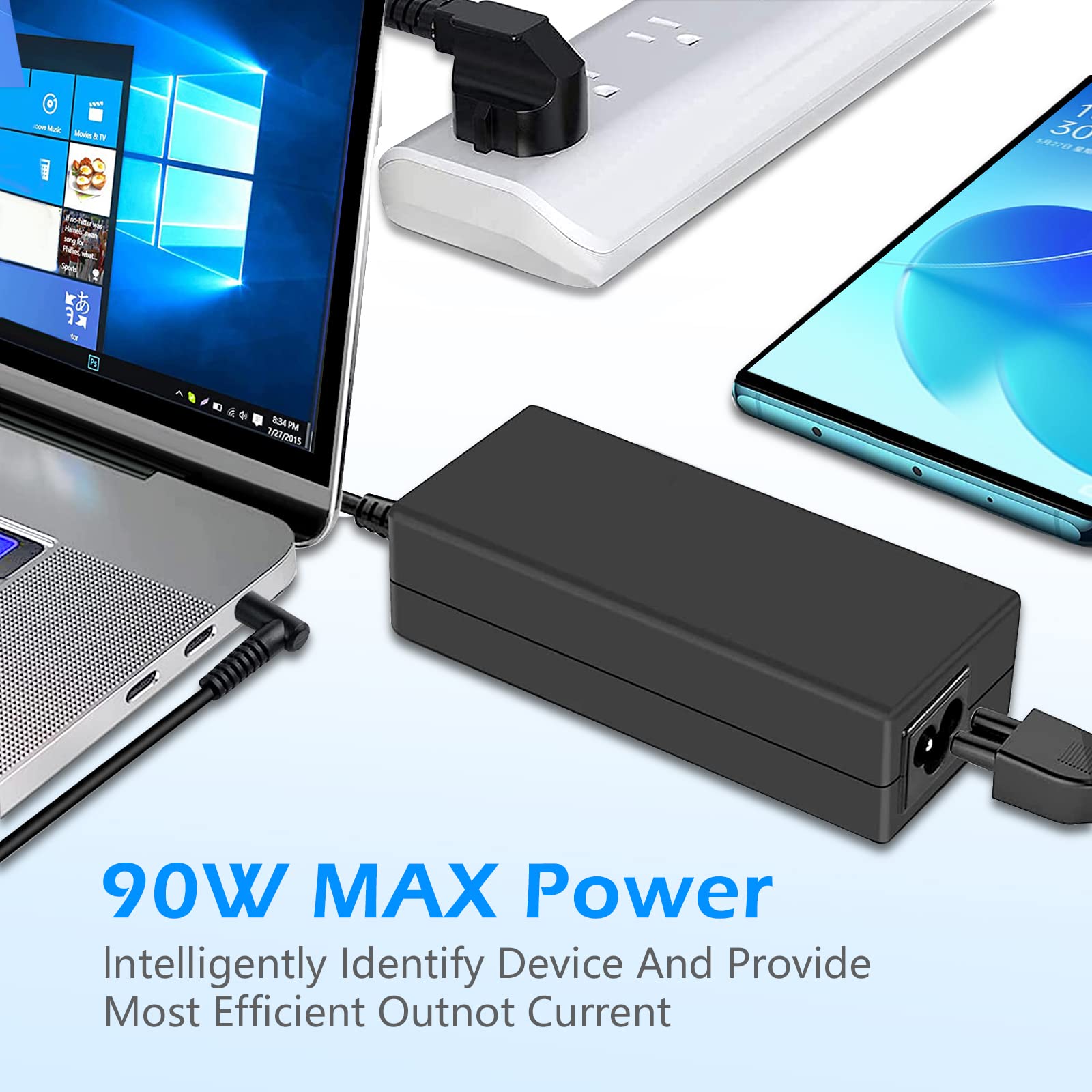 19.5 V 4.62A 90W Dizüstü Adaptör HP PPP014l-s PA-1900-18h2 HP ProBook G3 G4 G5 G6 G7 Serisi 430 440 450 455 470 640 645 655 EliteBook G3 G4 G5