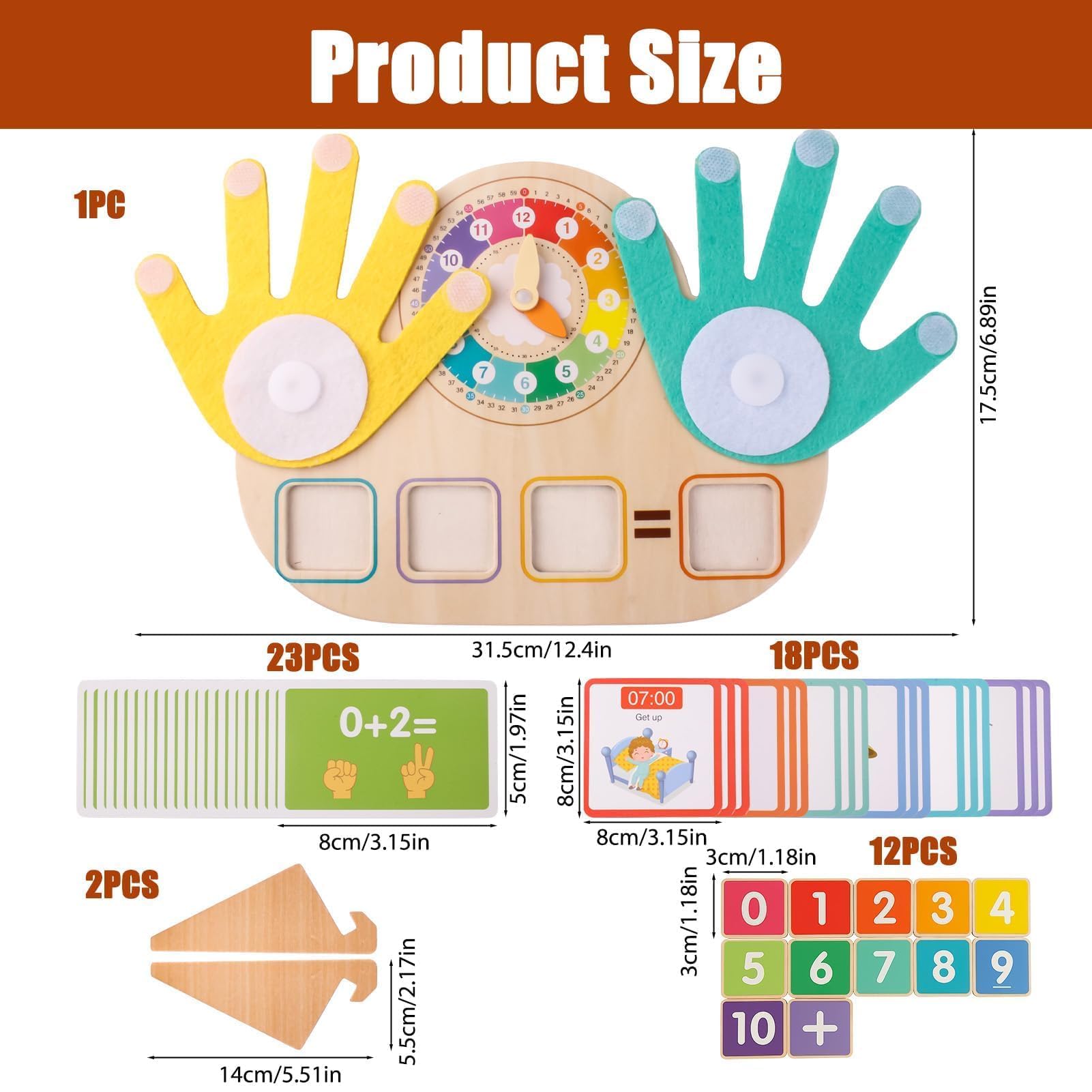 NIRJIK Montessori Toys, Creative Clock Style Montessori Learning Toys with Finger Counting and Number Tracing - Image 2