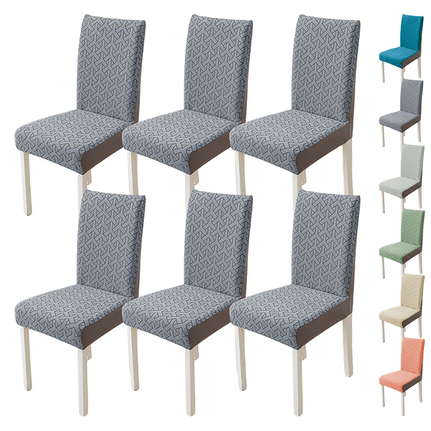 Housses de chaise extensibles lavables pour masquer l'usure gris