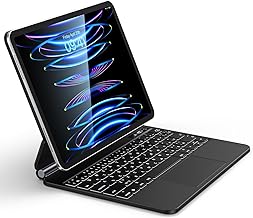 Omikamo Magic Keyboard, Compatible with iPad Pro 11, iPad Air6 (M2), iPad Air5, iPad Air4, Japanese Arrangement, Smart Keyboard, Trackpad, Magnetic Absorption, iPad Pro 11 inch, Case Keyboard,