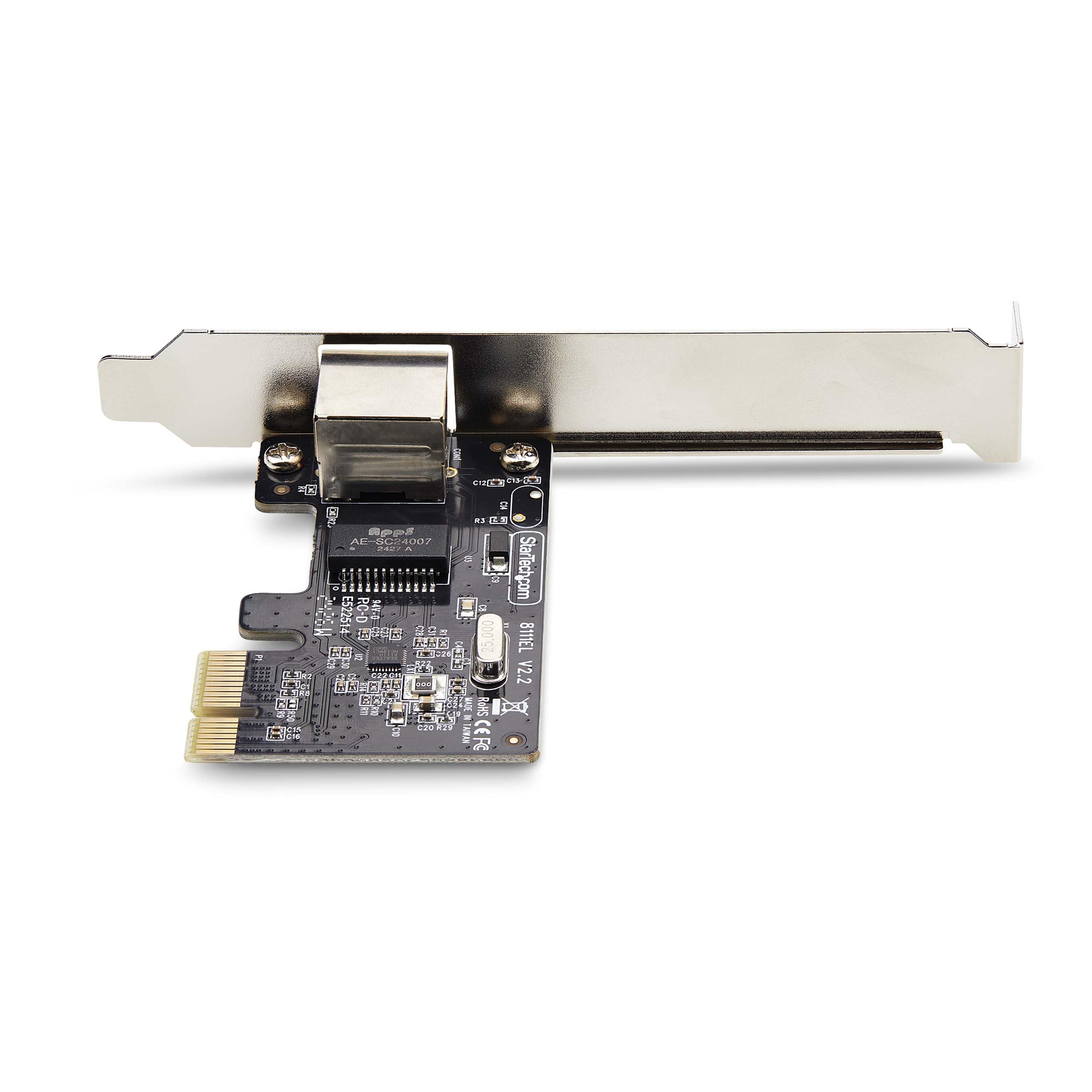 StarTech Carte Réseau PCIe Gigabit 1 Port, Realtek RTL8111H (ST1000SPEX2T) | Carte LAN PCI Express, 10/100/1000Mbps, NIC, Wake-on-LAN