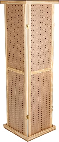 Miniatura 4 de SSWBasics Torre de exhibición giratoria de 5 pies de alto con base y parte superior, joyería de cuatro lados