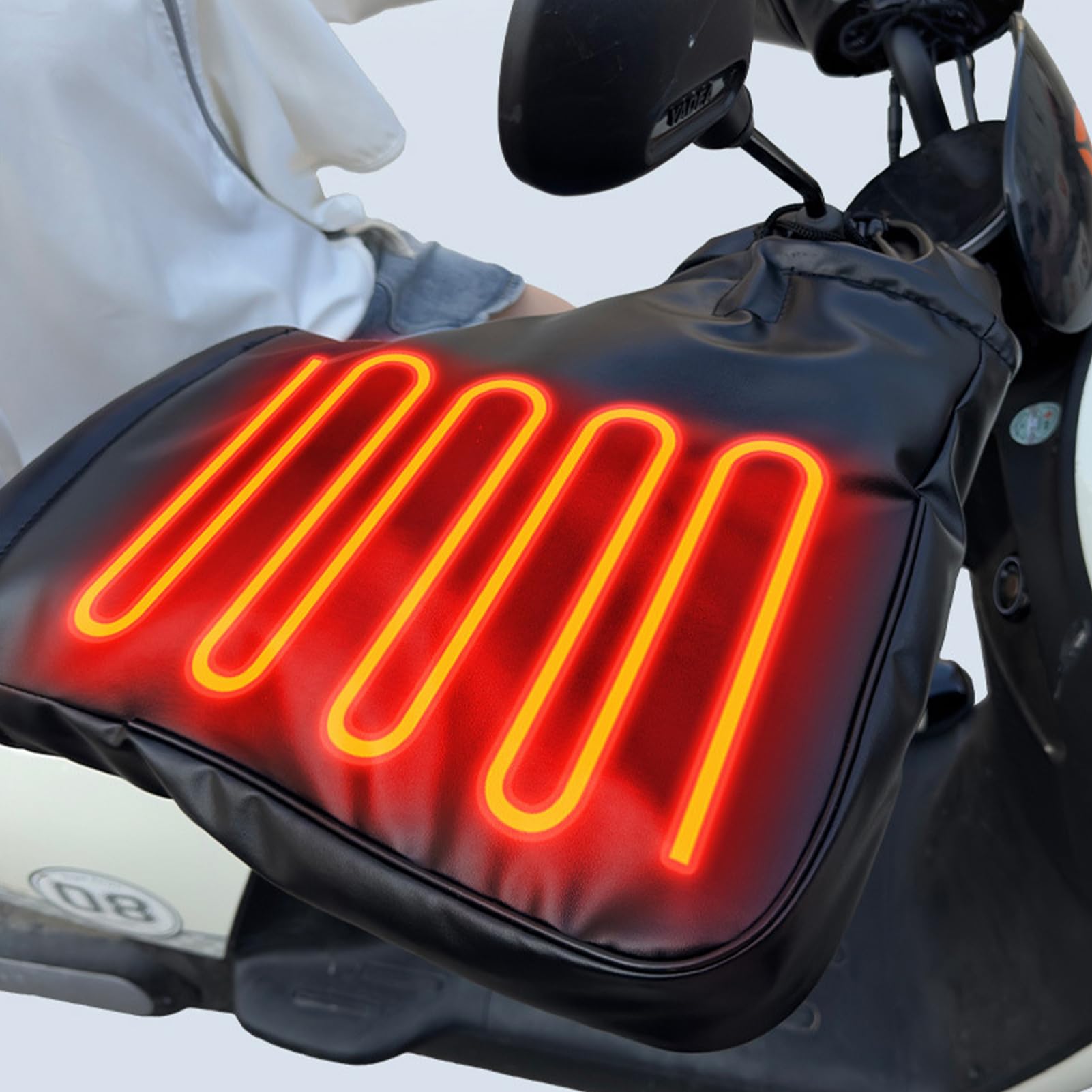 Ogrzewane rękawy na kierownicę zimą, ogrzewacz dłoni i osłona termiczna osłona dłoni - rękawice do uchwytu motocykla, do skuterów, ATV, rowerów elektrycznych i rowerów