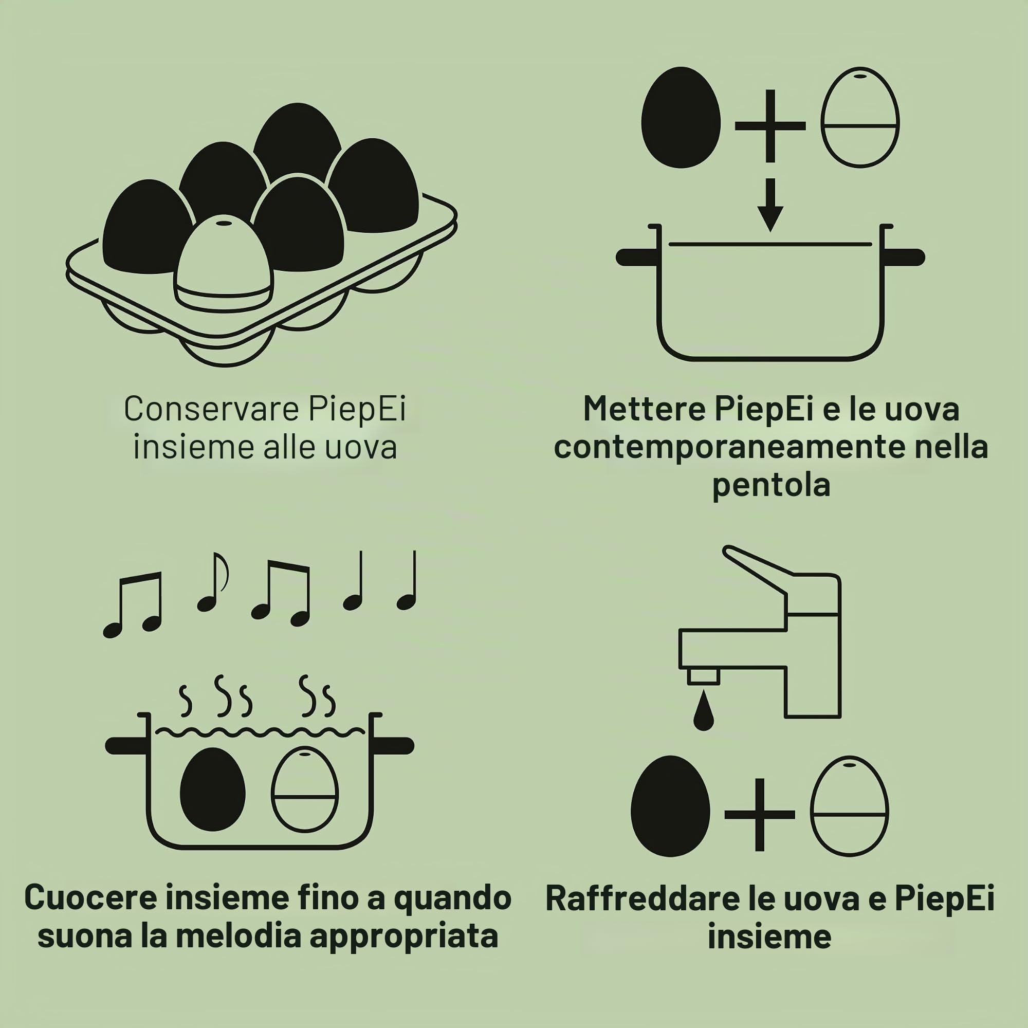 Rock PiepEi - Timer per uova cantante da cucinare, cuociuova per 3 gradi di durezza da uomo, divertente cuoco – musica Eggtimer – Brainstream