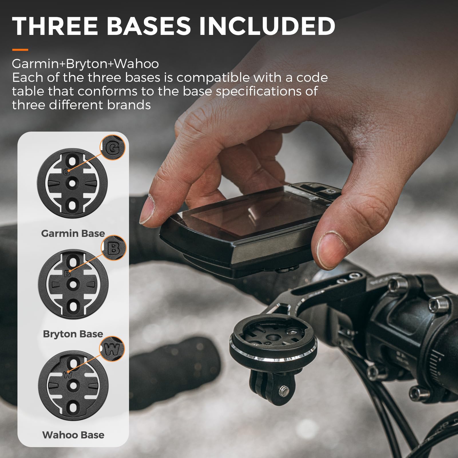ROCKBROS Soporte para Ciclocomputador para GPS Garmin y Bryton, Soporte para Bicicleta Compatible con Cámaras de Acción y Luces, para manillares de 31,8 mm, MTB y Bicicletas de Carretera