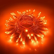 Guirlande lumineuse d'Halloween, guirlande lumineuse orange d'Halloween 3M 30 LED avec fonction de minuterie 6H, pour l'automne, fête à thème Halloween Carnaval, porche, fenêtre, décoration d'automne