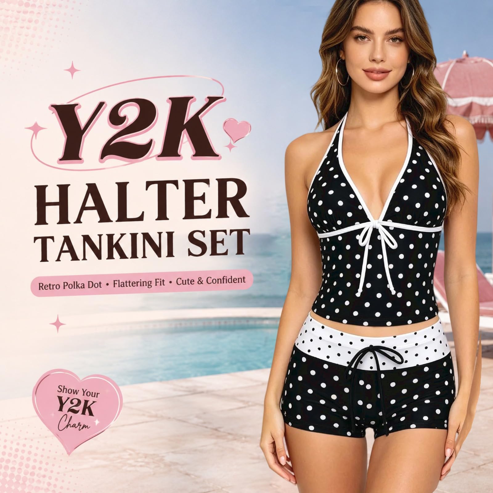 Tankini Donna Mare Costume da Bagno Due Pezzi Push Up Canottiera e Slip Beachwear Y2K Sexy Scollo a V Stampa Floreale Tankini Curvy Contenitivo Taglie Forti Imbottito Per Spiaggia Vacanze Nuoto