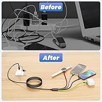 Vista 5 de Travel Essentials Cable de Carga Múltiple 4 en 2 para Cargador de Apple iWatch, USB A/USB C Cable de Cargador Múltiple para iWatch Ultra/SE/10-2