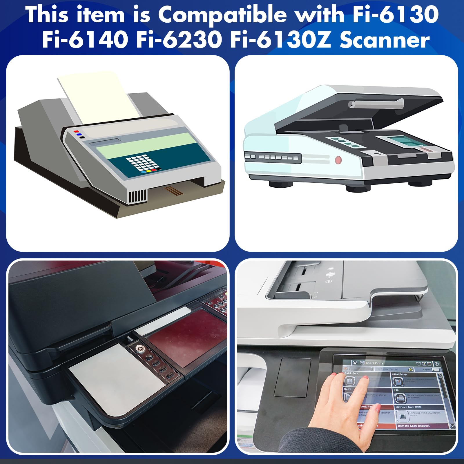 Compatible Pick & Brake Roller Set – For Fujitsu Fi-6130, Fi-6140, Fi-6230, Fi-6240 Scanners