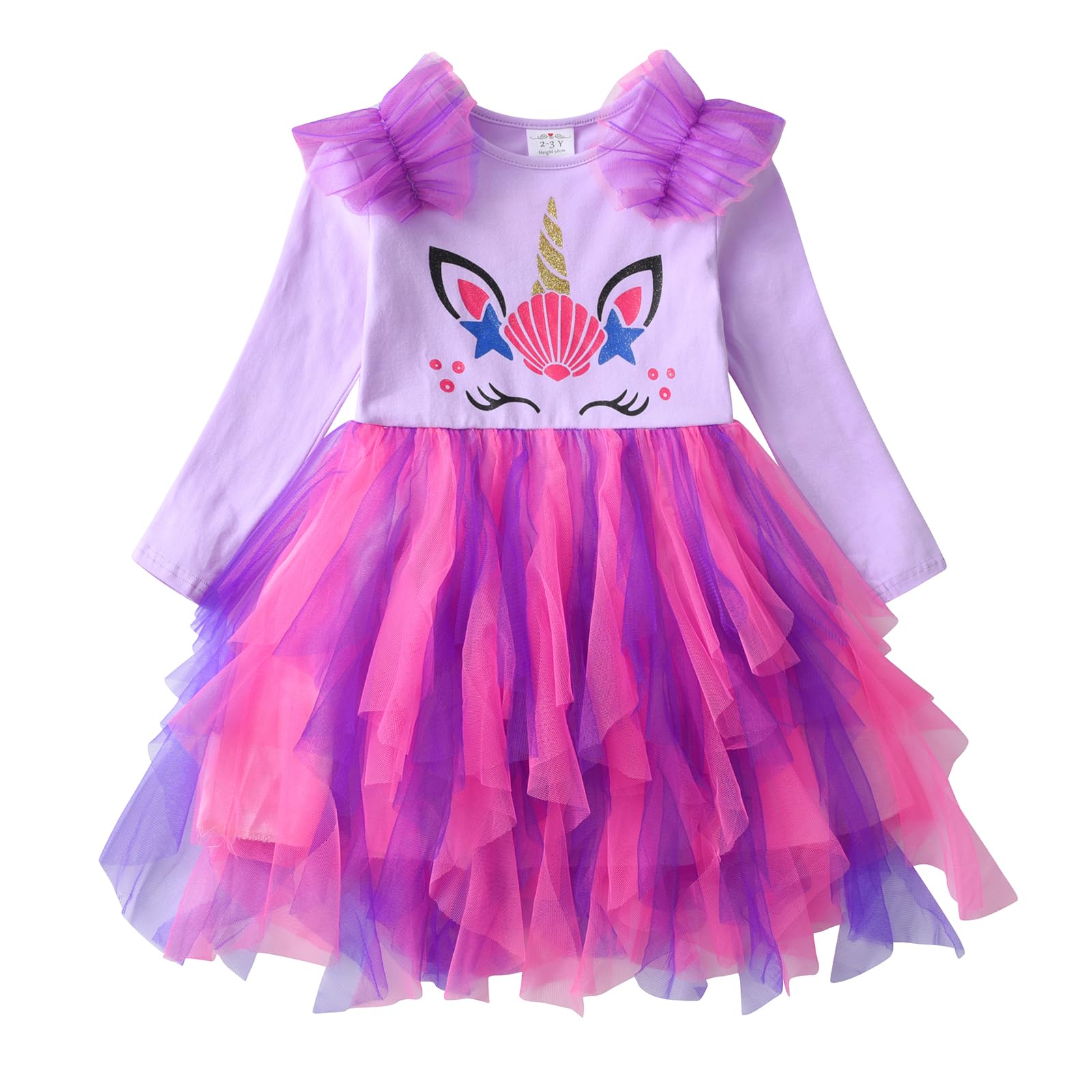 DXTON Girls Dresses Tutu for Toddler Long Sleeve Casual Tulle Winter Outfits 3-12T