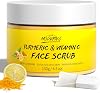 Face Scrub Turmeric and Vitamin C, Facial Peeling Cream Organics Microdermabrasion Facial Scrub, Brightening Exfoliating Clears Blackheads, Strawberry Extract Exfoliator Improve Dark Spot Acne