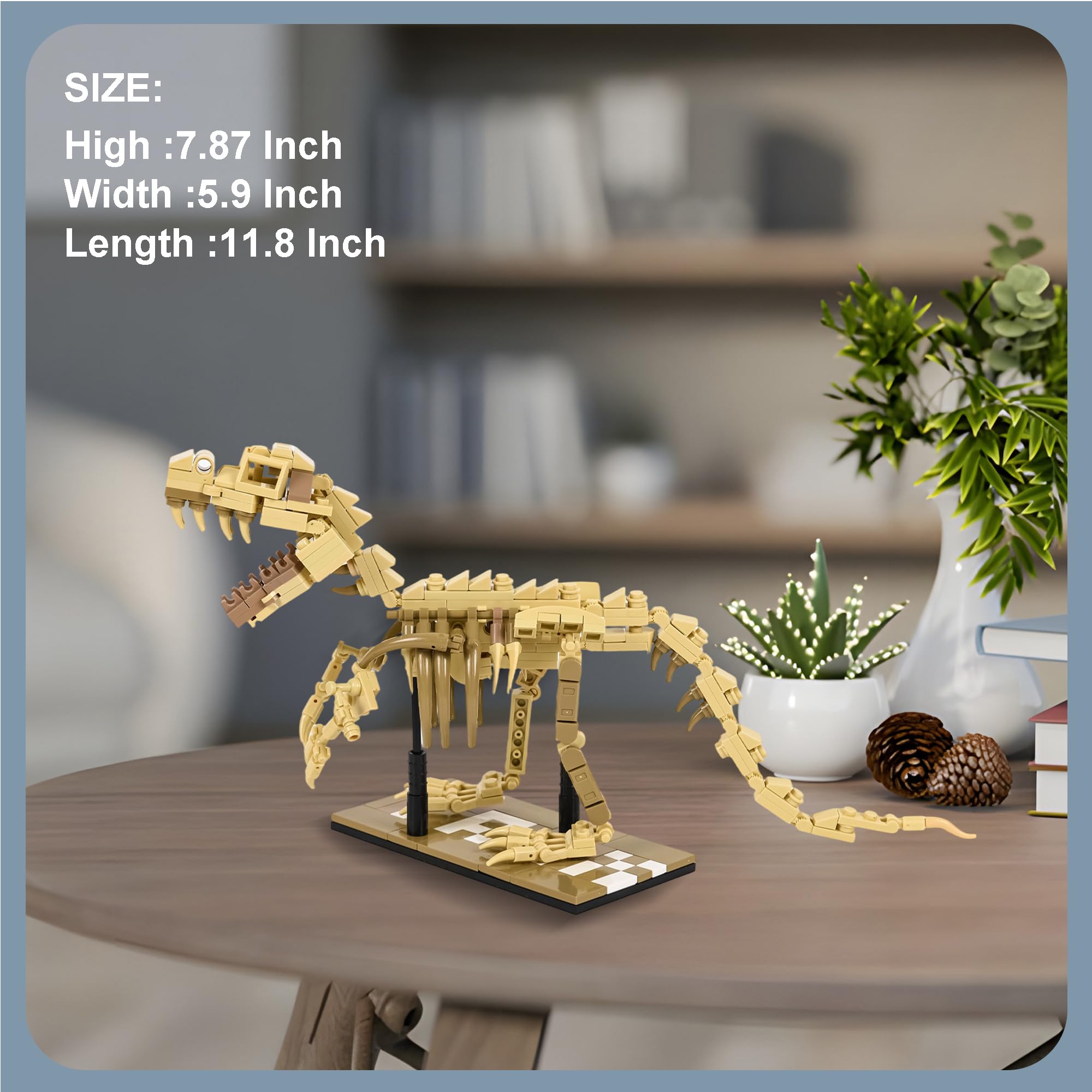 LUXEBLOCKS Dinosaur Skeleton Building Kit & Paleontology Building Set-316PCS Excavation-Ready T.Rex Fossil Model - Image 3
