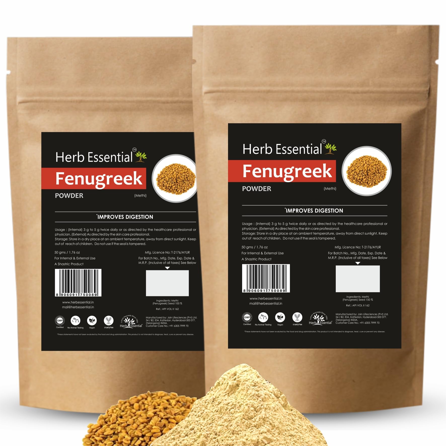 Herb Essential Fenugreek (Methi) Powder for hair growth 50 g (Pack of 2) (B07FM5T81H) Amazon Price History, Amazon Price Tracker