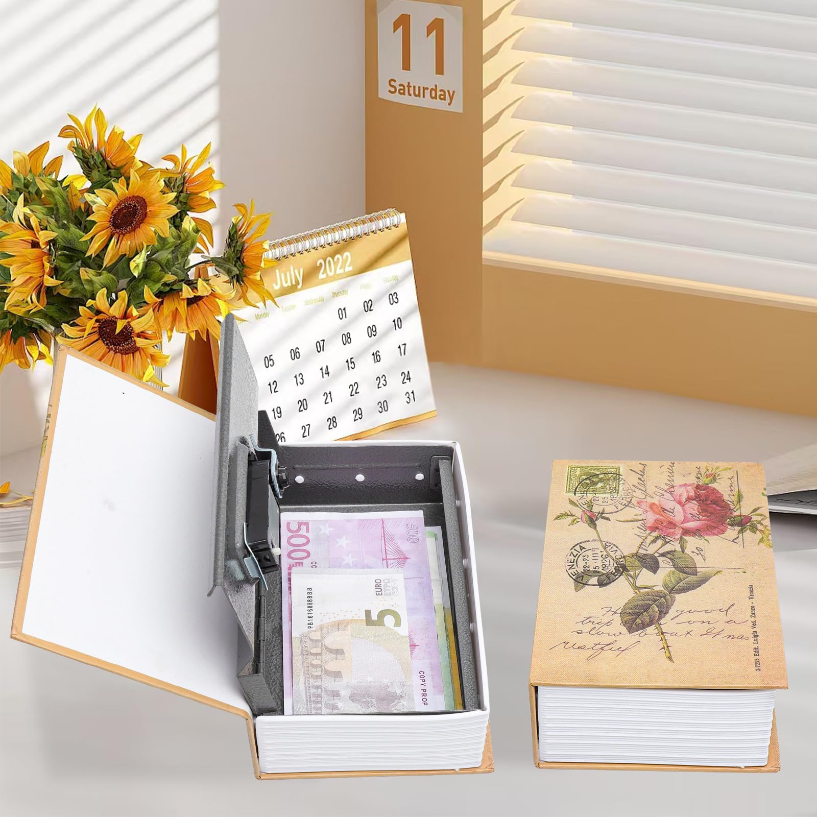 Sejf do zatoki z zamkiem szyfrowym – książka sejf do przechowywania banknotów, biżuterii, kluczy – skarbonka jako tajna księga do przechowywania do domu, biura, na podróż
