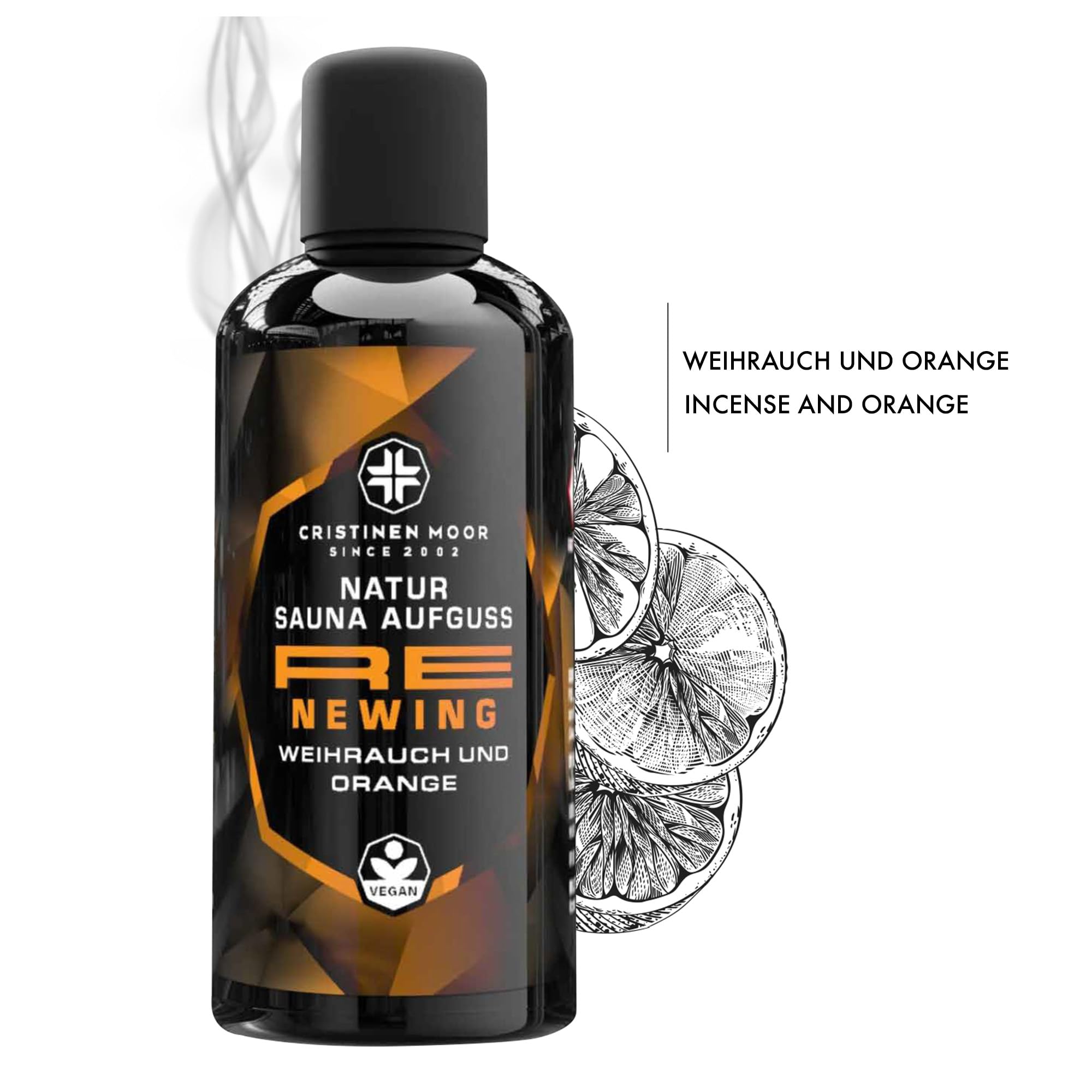 Saunaaufguss Re Collection Set 3 - Re Newing, Re Harmonize, Re Mobility, Re Vitalize 4x100 ml - CristinenMoor Natursaunadüfte ohne synthetische Duftstoffe in edler Umverpackung