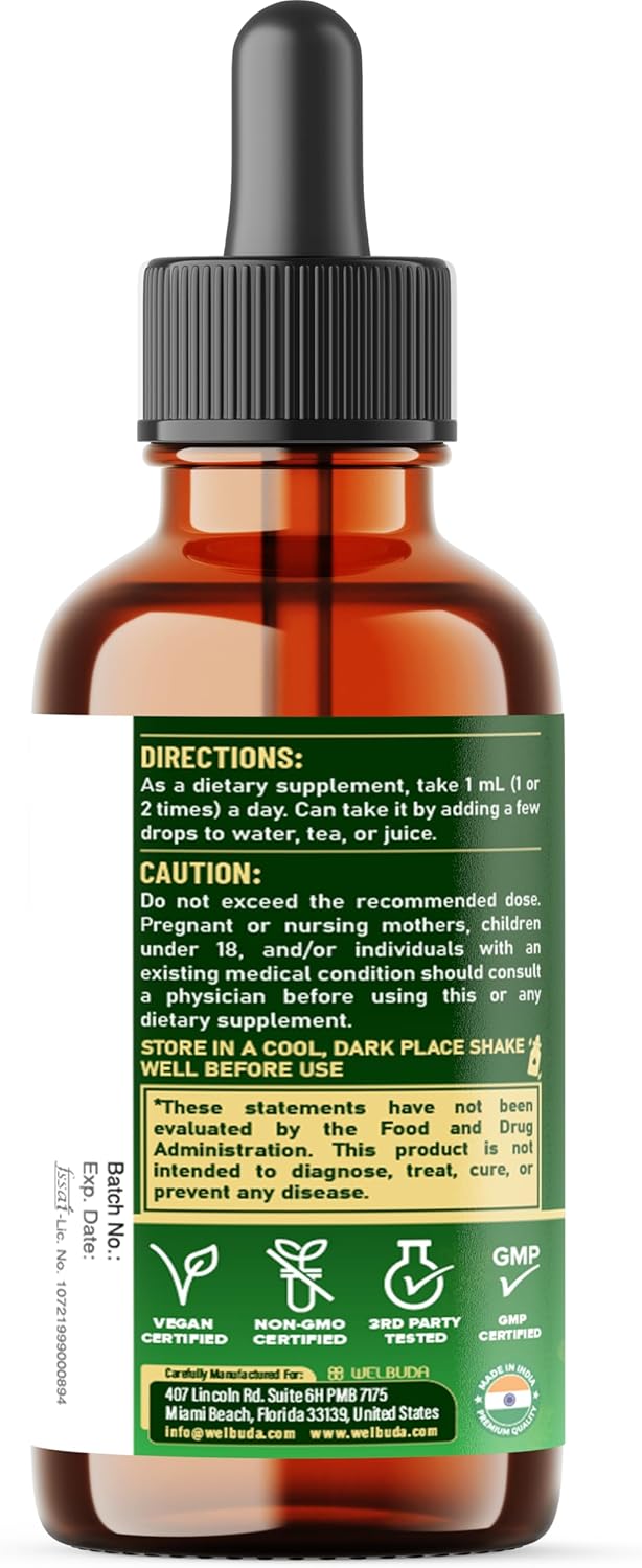 17in1 Rhodiola Rosea Liquid Supplement with Ashwagandha, Magnesium Glycine, L-Theanine, Vitamin C, Vitamin D3, Vitamin K2, Ginkgo, Turmeric, Holy Basil and More - 1 FL Oz - 60 Day Supply - Image 9
