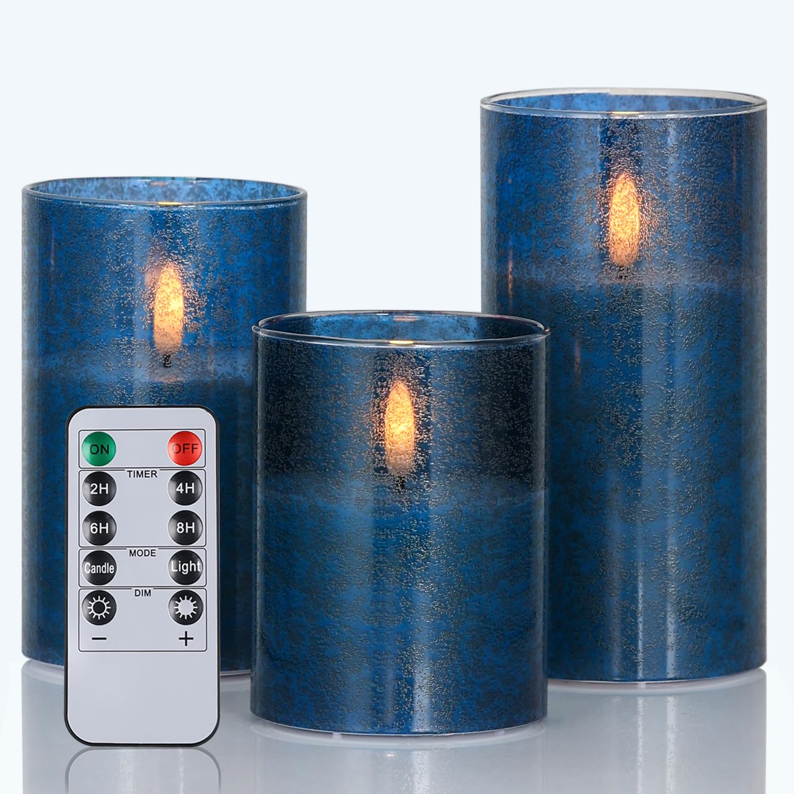 SNUGBLAKI Flickering Flameless Candles with Remote - 3D Wick Battery Operated Flameless Candles for Party Wedding Birthday Holiday Festival Home Decor Gifts