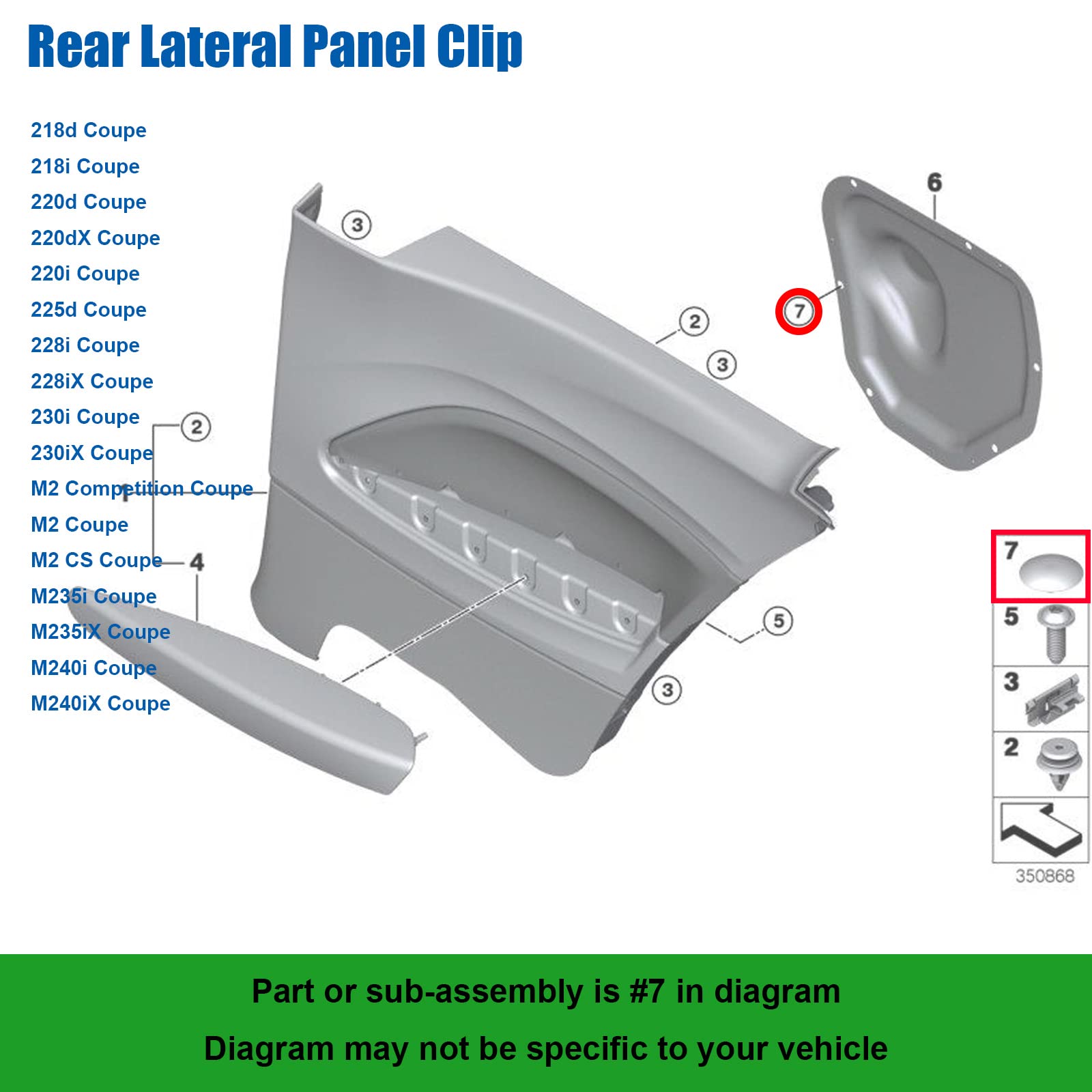 20 Clips De Fijación Para Aislante De Capó De Coche - Compatibles Con BMW F10, F30, Tamaño 21x11x10.6mm, Referencia OEM A51489119216
