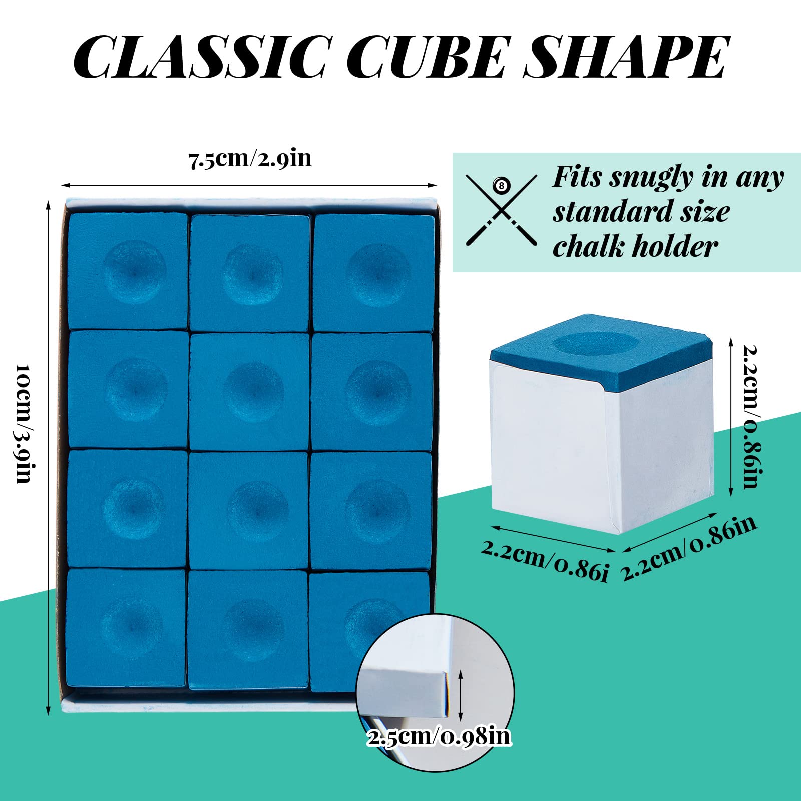Junkin Pool Cue Chalk Blue Pool Chalk Cubes Billiard Chalk Pool Stick Chalk Pool Table Accessories Pool Cue Chalk Box
