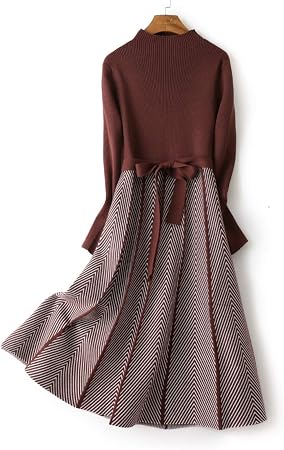ZHAJIAN Abito Lungo Maxi Maglione da Donna in Maglia Jacquard di Lusso  Abito Dolcevita Sahes A Line Abiti da Festa di Natale Midi : Amazon.it:  Abbigliamento