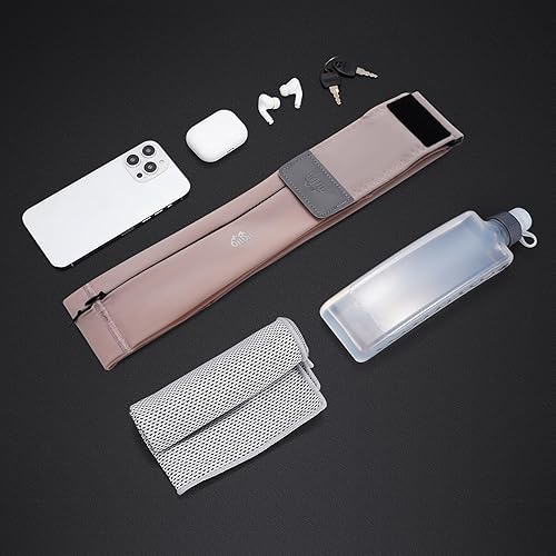 Miniatura 4 de Cinturón para correr para mujeres y hombres, a prueba de agua, riñonera con botella de agua, cinturones delgados de hidratación para bolsa de correr