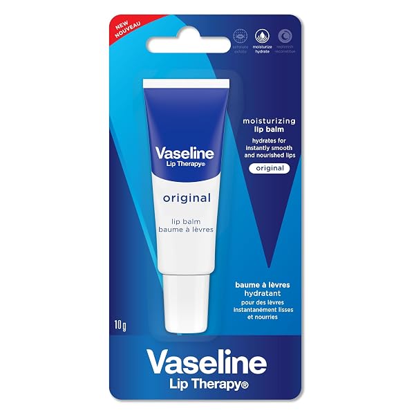 Vaseline Lip Therapy Original Lip Balm 10g Tube | Hydrating & Healing Care for Dry Lips | Petroleum Jelly Formula |10g