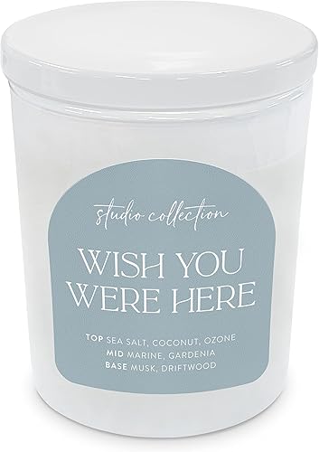 Studio Oh! Vela perfumada  Variedad de aceites esenciales y cera de mezcla de coco y soja con infusión de fragancia. Quema hasta 65 horas. Viene en