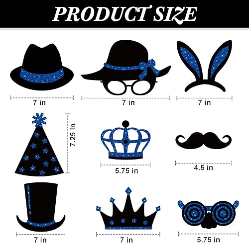 Miniatura 5 de 24 piezas de accesorios para cabina de fotos para cumpleaños, bodas, graduación, Año Nuevo, suministros de fiesta, mezcla de sombreros, lápiz