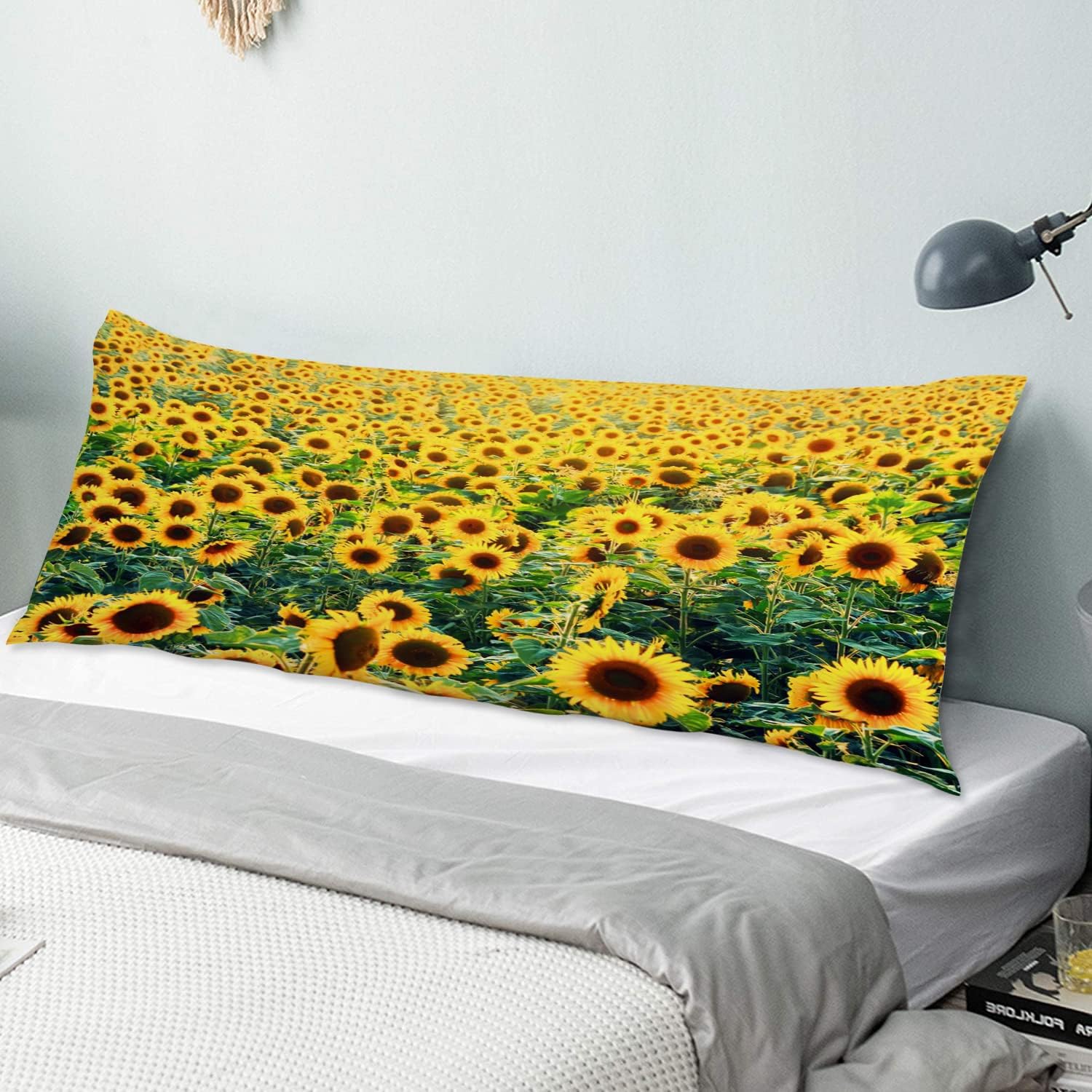 Body Pillow Cover Abstract Sunflower Field Pillowcase Soft