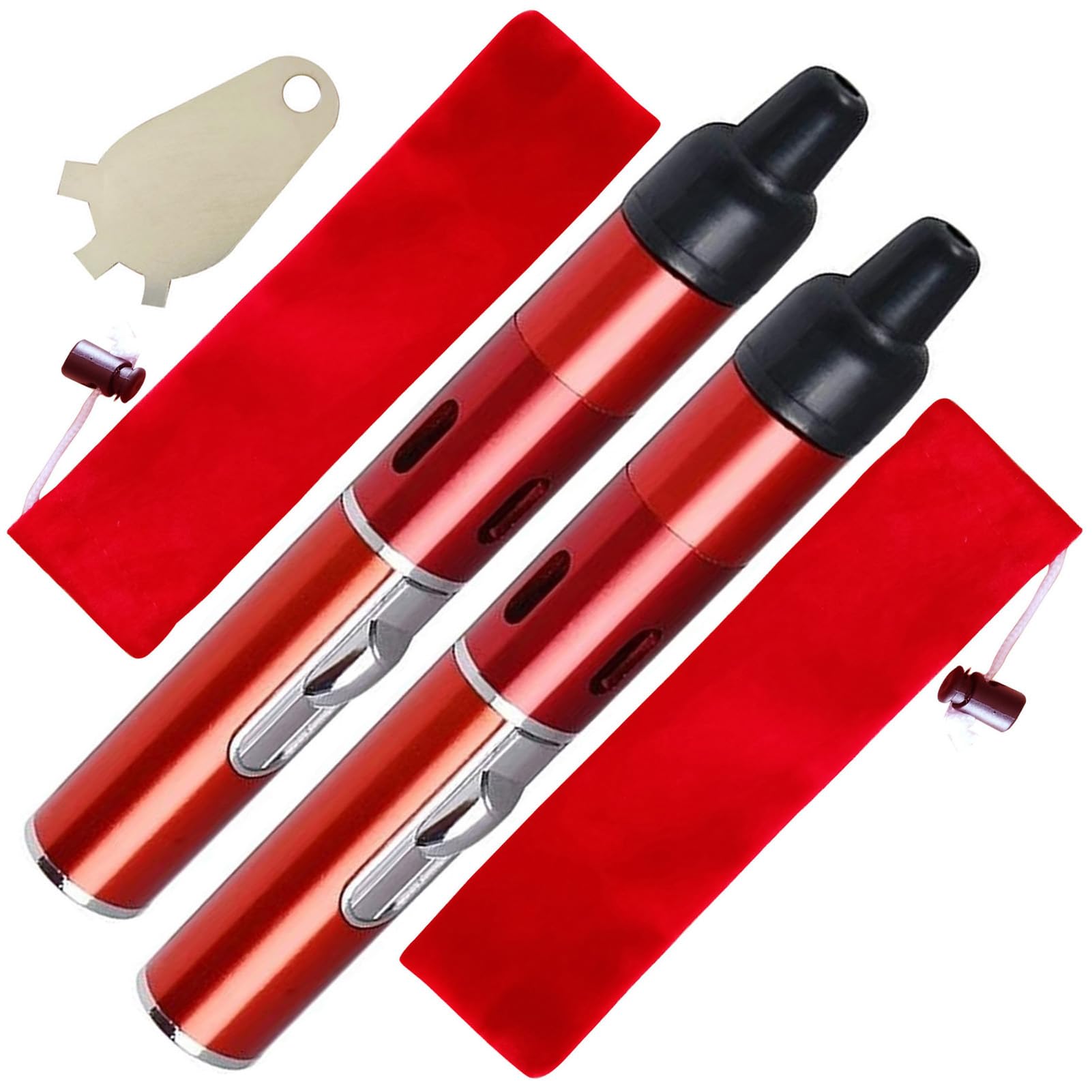 Torch Lighter,BIENVENIDO Metal Windproof Lighter, Refillable Torch Handheld Lighters,(2 Pack Red)