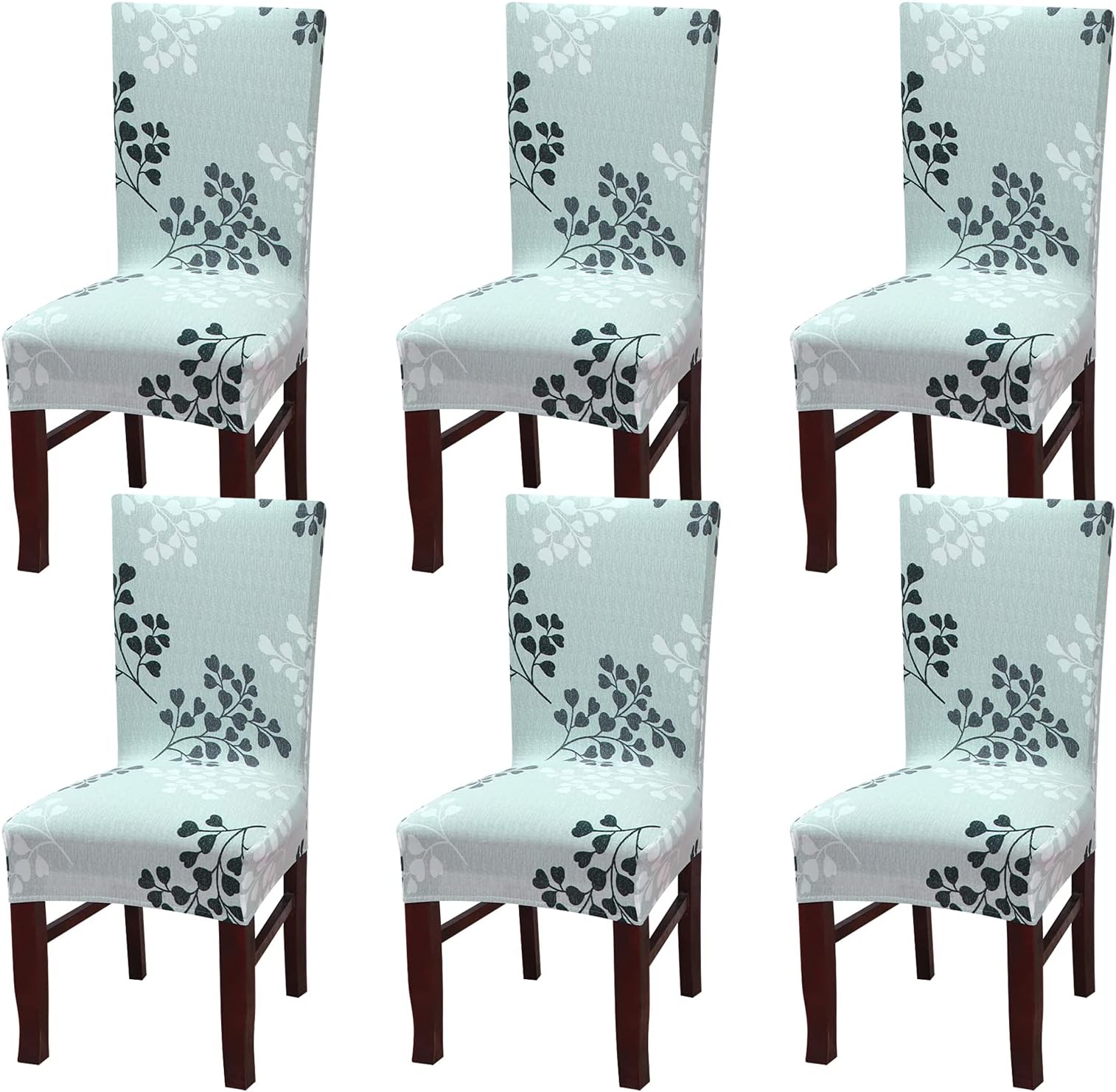Dining Chair Cover Seat Protector Super Fit Slipcover Stretch Removable Washable Soft Spandex Fabric for Home Hotel Dining Room Ceremony Banquet Wedding Party Restaurant (B-2, 6 Per Set)