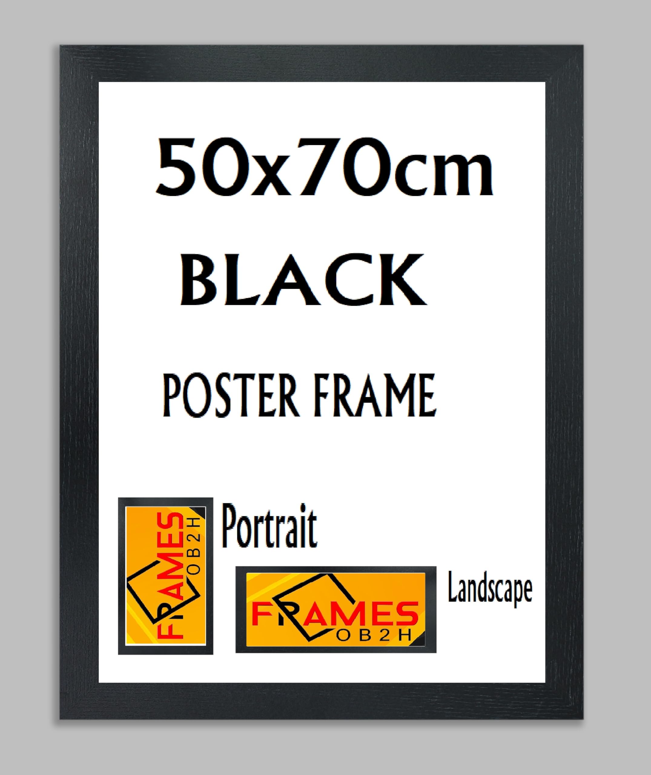 Black,Oak, Photo,Picture,Poster Frames, Portrait and Landscape Shatterproof Acrylic Glass Wall Hanging Frames (Black, 50x70cm)