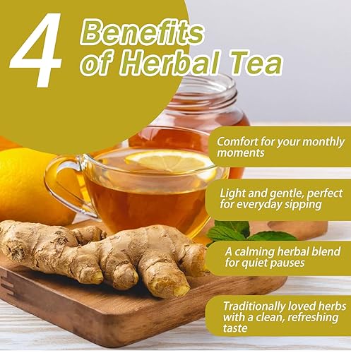 Miniatura 4 de LEAFORA Bolsas de té de jengibre 100% orgánico, 30 unidades, té de hierbas naturales para comodidad y bienestar estomacal, sin cafeína, caliente o