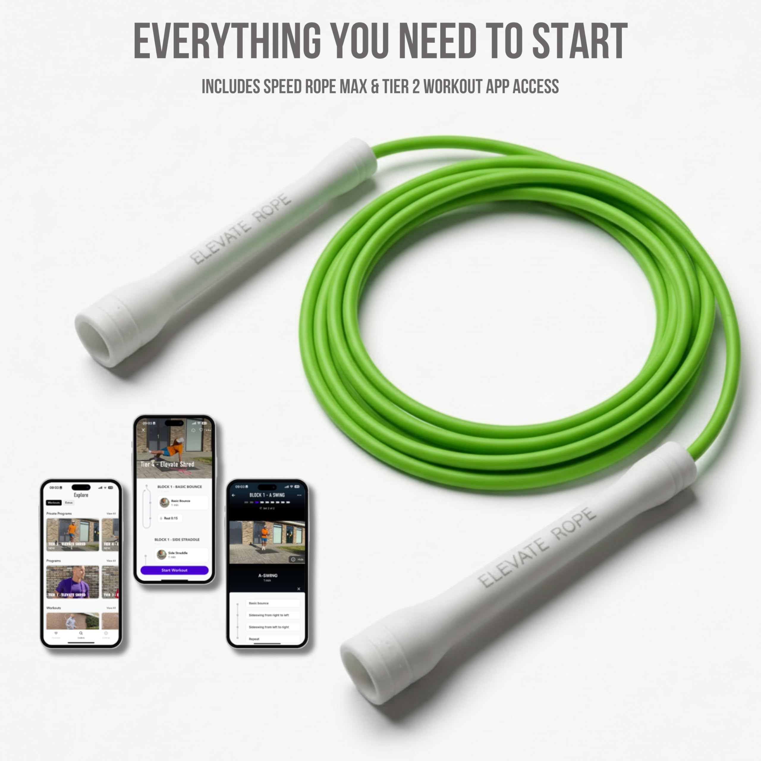 Elevate Rope Comba de Saltar Speed Rope 5mm - Cuerda Cardio sin Rodamientos