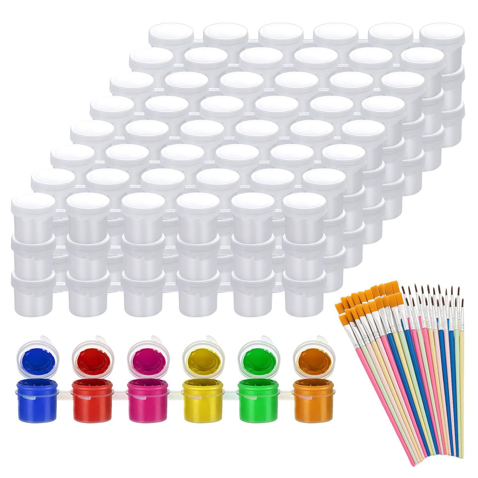 Kangnice 50-Compartment Transportable Paint Bowls Varied Set for Artistic Creations & Novices Transportable Art Paint Bottles for Handicrafts