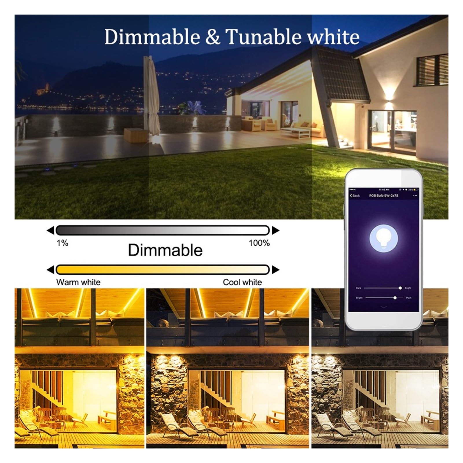 Tuya Smart WiFi RGB Reflektor 100W 50W 30W Wodoodporny LED Flood Light Lampa Uliczna Możliwość Przyciemniania Super Jasne OszczęDzanie Energii(30W)