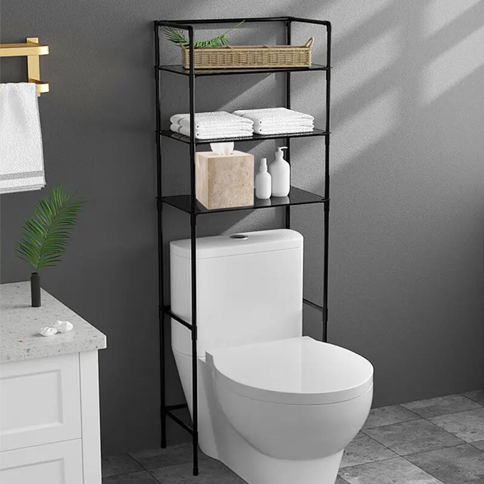 SUMNACON Travertino Tissue Box Cover Square,Tissues Cube Box per la casa;