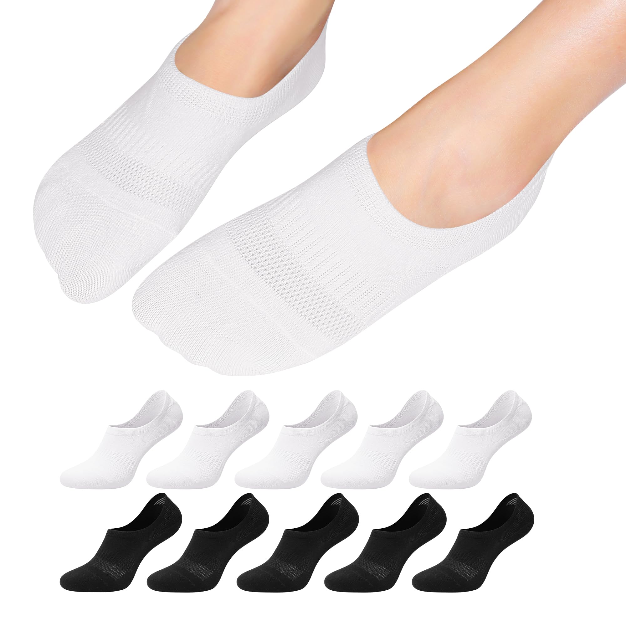 Falechay 10 Paar Sneaker Socken Damen Füßling Herren No show Unsichtbare Socken Sneakersocken