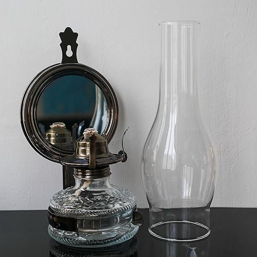 Miniatura 3 de Lámpara de aceite para chimenea, base de 3 pulgadas por 10 pulgadas de altura, pantalla de lámpara de queroseno, lámpara alta para huracán, chimenea