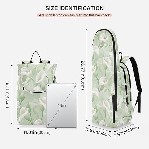 Miniatura 3 de Mochila de tenis para bádminton, linda y resistente, diseño de lirio de cala, colores pastel, verde menta, bolsa de bádminton deportiva para mujeres