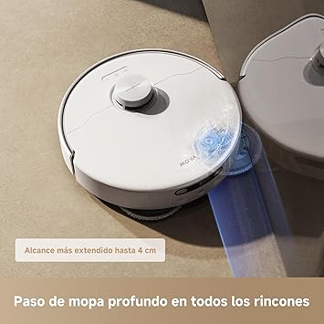 Mova P50Pro Ultra Robot Fregasuelos y Aspirador, 19.000 Pa Autovaciado y Autolimpieza con Agua Caliente a 75℃, Mopa Extensible, Navegación LDS+IA RGB, Evita Obstáculos3