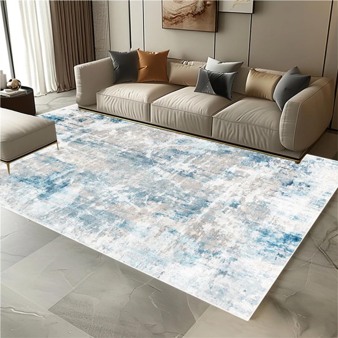 Tapis de salon abstrait clair crée une ambiance cosy et douce dans votre chambre