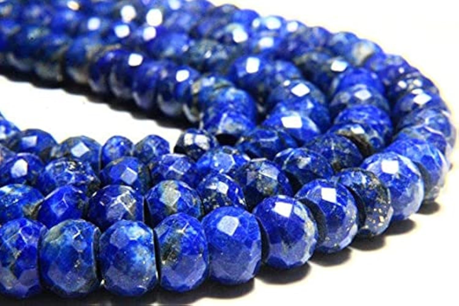 Lapis-lazuli perles rondelles facettées naturelles pour remplacer les imitations en plastique